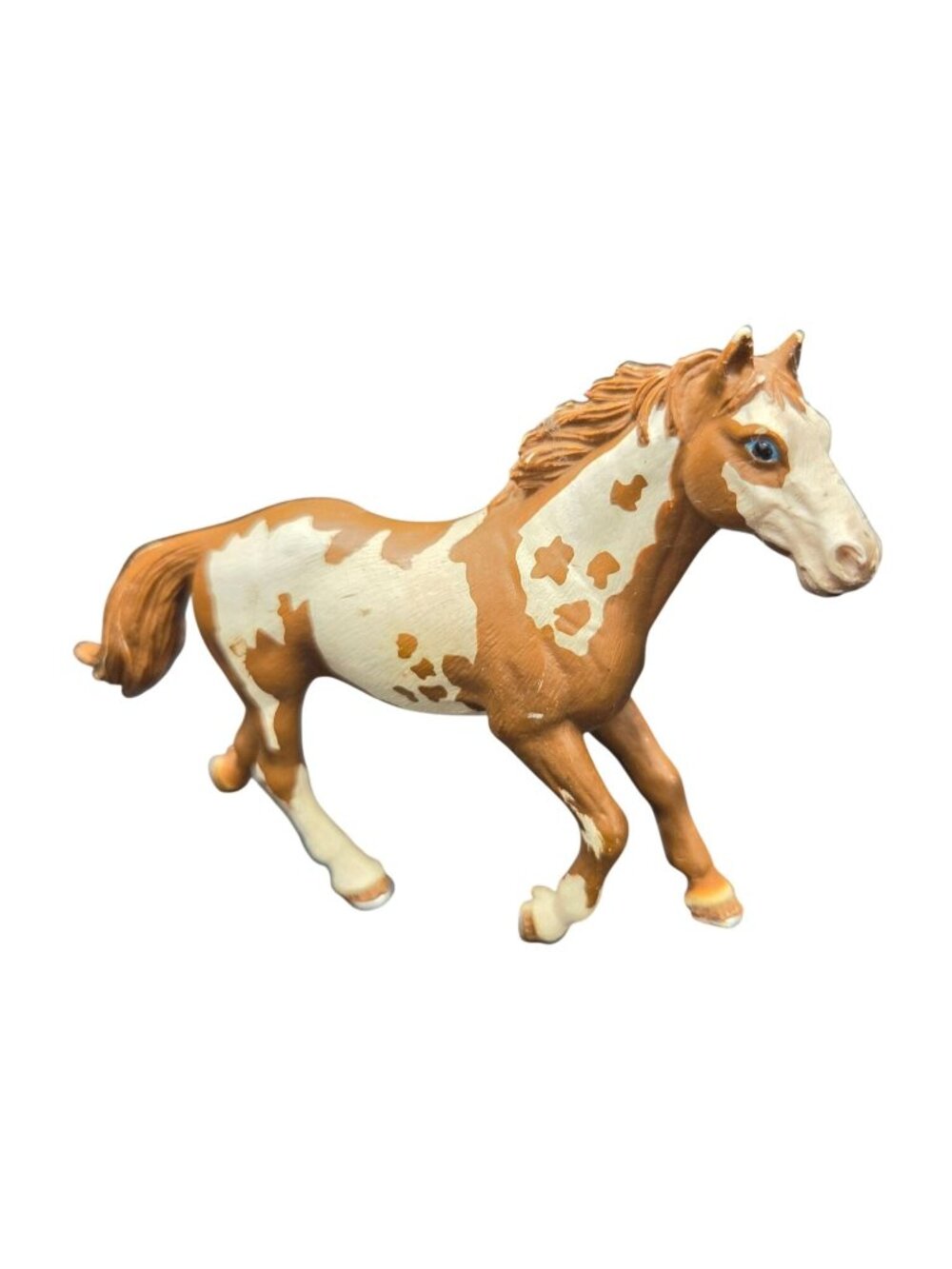 Schleich 13616 Pinto Stallion Brown White Horse Blue Eyes Western Equestrian Toy